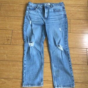 Wrangler Light Blue Distressed Straight Leg Jeans